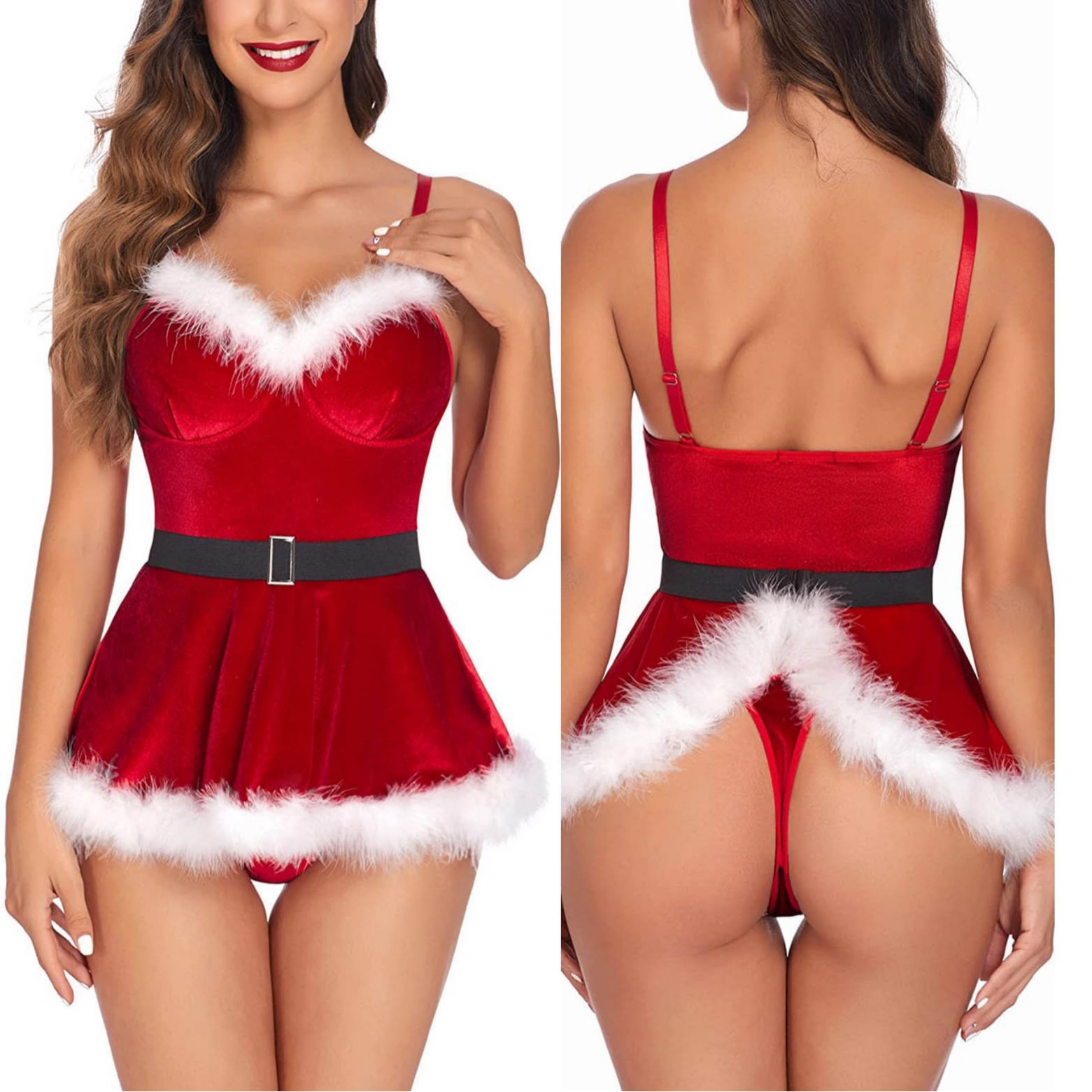 Elf Costume Christmas - Camisón sexy para mujer, disfraz de