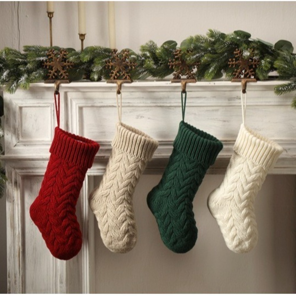 Christmas Stocking Hanging - Calcetines navideños de punto, adornos colgantes