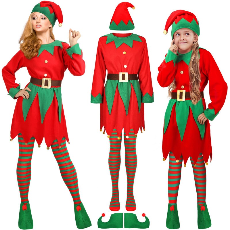 Elf Costume Christmas - Disfraz de Navidad para Adultos, Disfraz