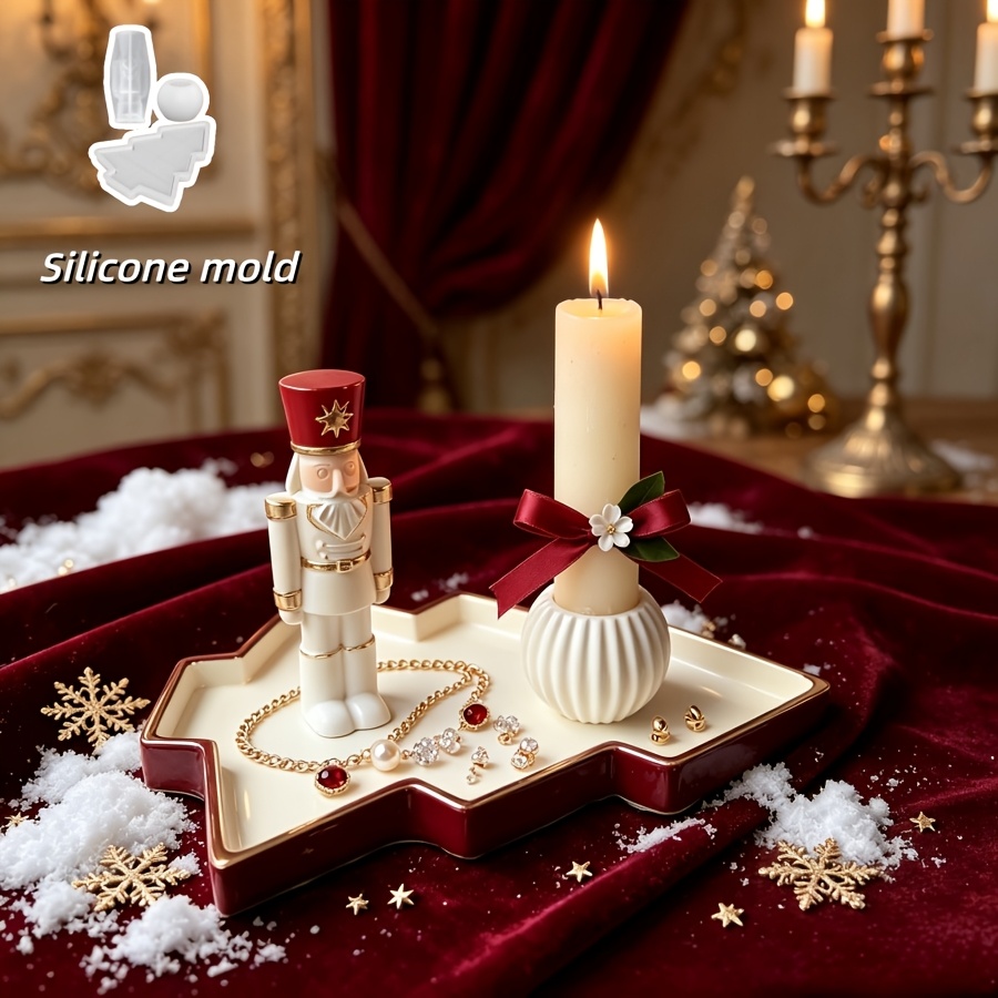 Nutcracker Figurine - 3 piezas de molde de silicona