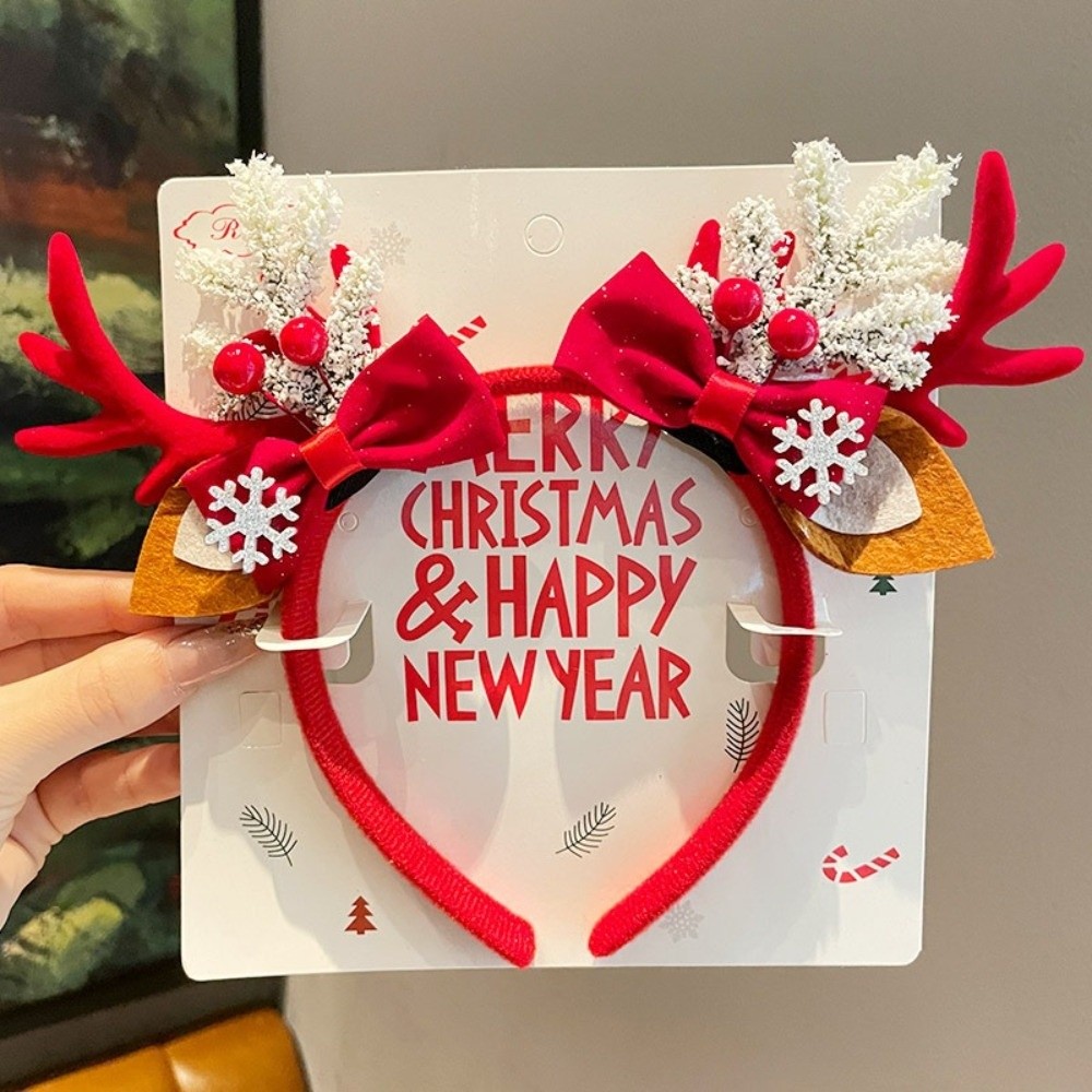 Diadema de terciopelo rojo con - Reindeer Antlers Headband reseña y precio