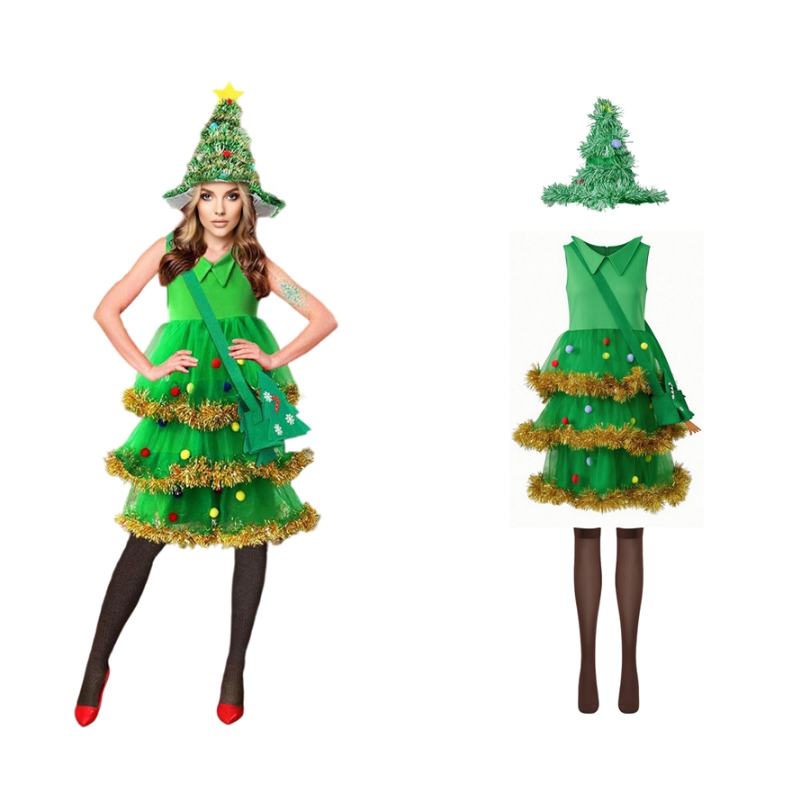Disfraces de Cosplay de árbol  - Elf Costume Christmas reseña y precio