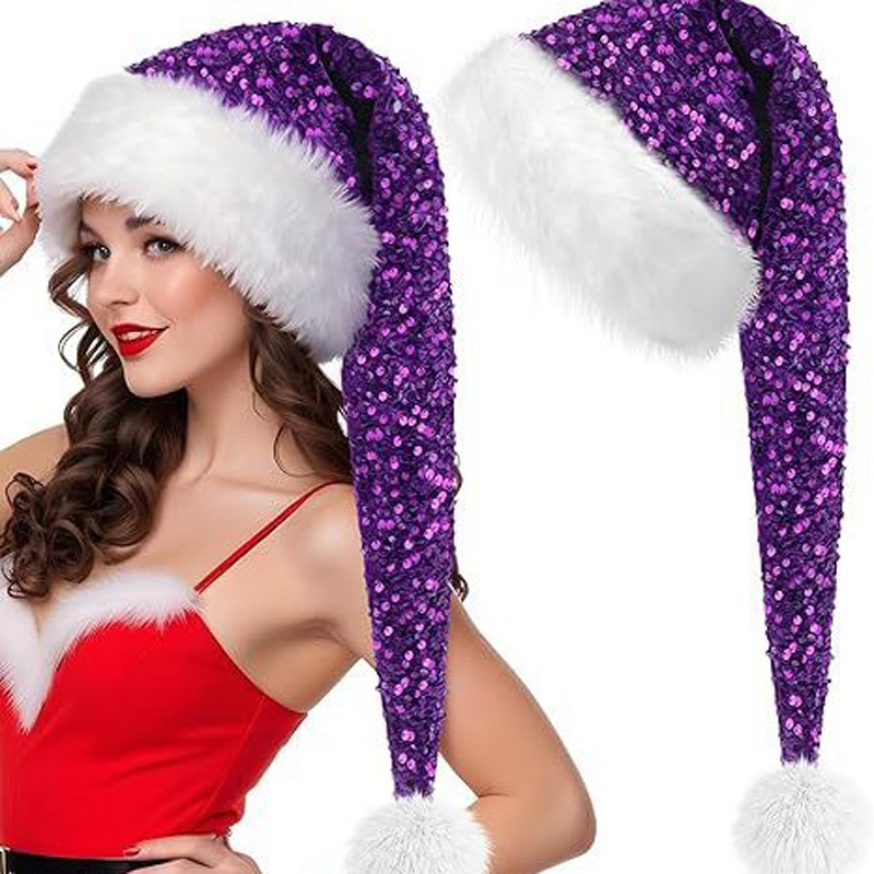 Gorro de lentejuelas navideño  - Santa Hat Plush reseña y precio