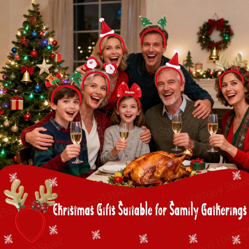 Diadema navideña de 12-120 Uds - Reindeer Antlers Headband reseña y precio