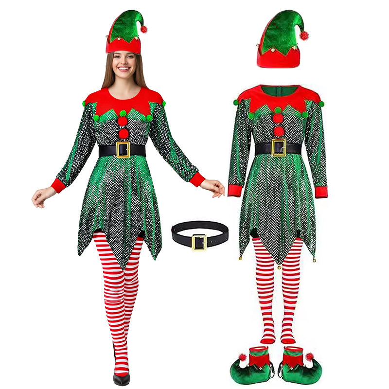 Conjunto de 5 piezas de disfra - Elf Costume Christmas reseña y precio