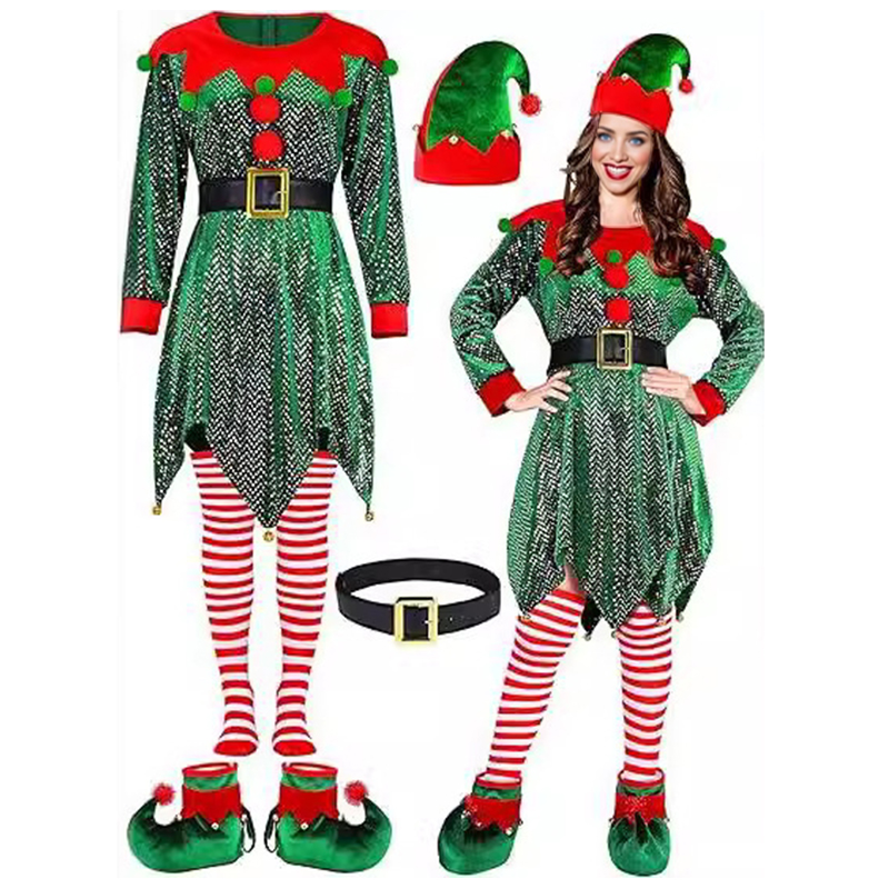 Conjunto de 5 piezas de disfra - Elf Costume Christmas reseña y precio