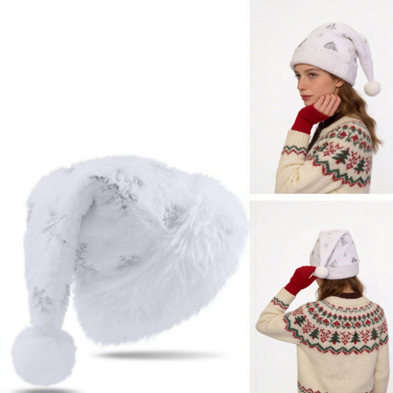 Gorro navideño de felpa blanca - Santa Hat Plush reseña y precio