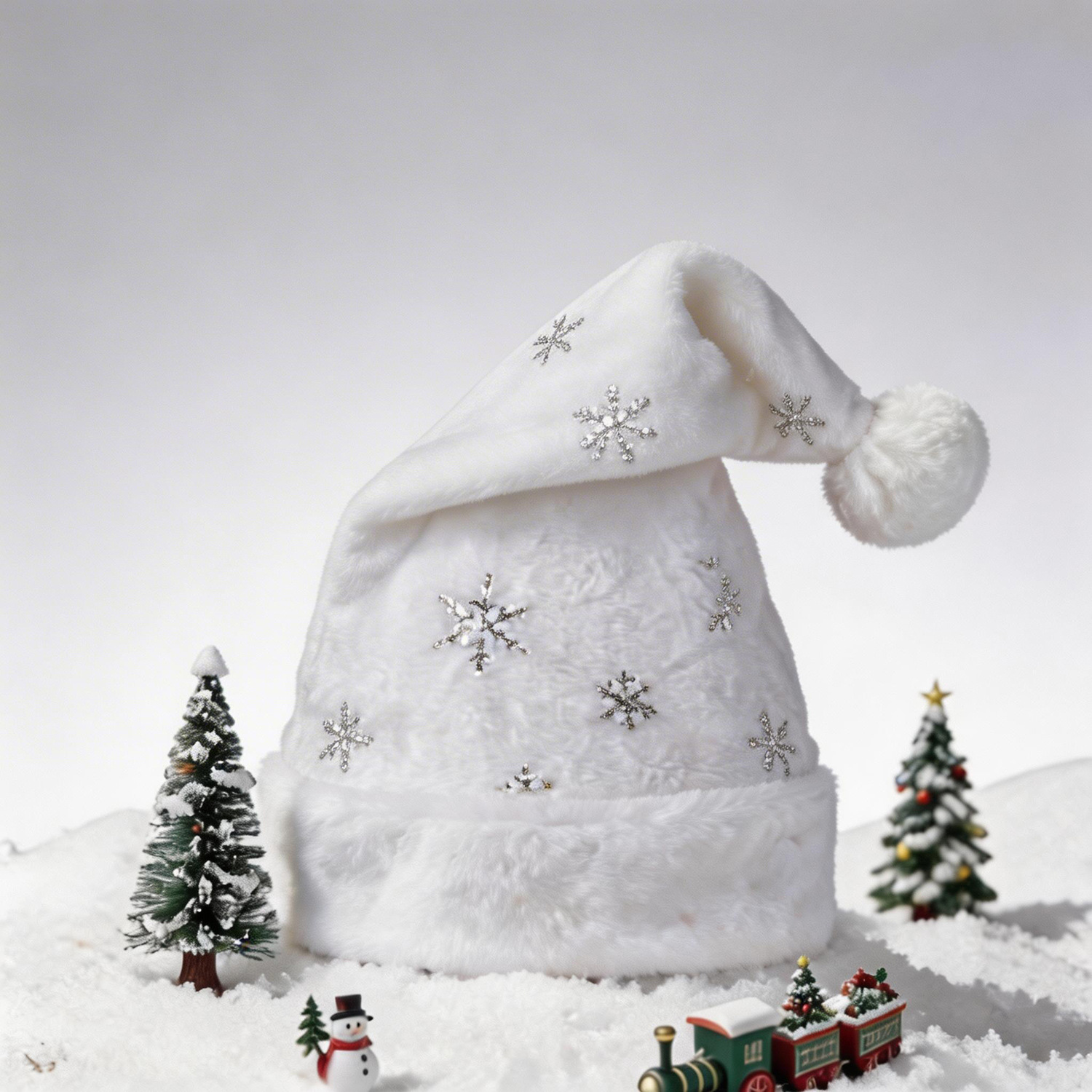 Gorro navideño de felpa blanca - Santa Hat Plush reseña y precio